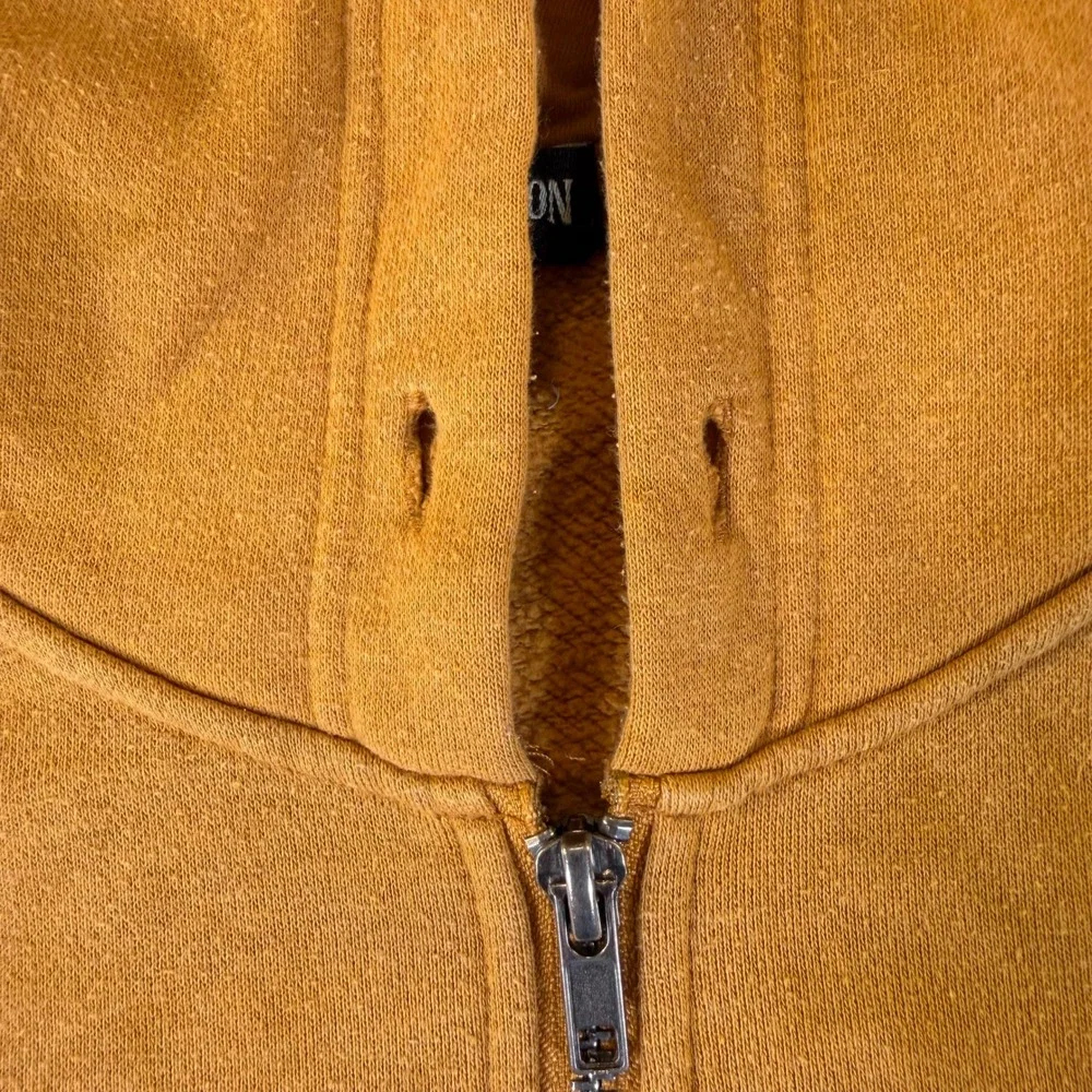 True Religion Mens Mustard Yellow Full Zip Horseshoe Graphic Hoodie Medium #3295